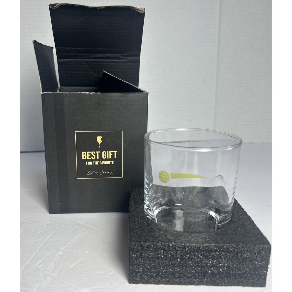 Dink Responsibly Stemless Whiskey Glass, Pickleball Gifts for New. Open Box